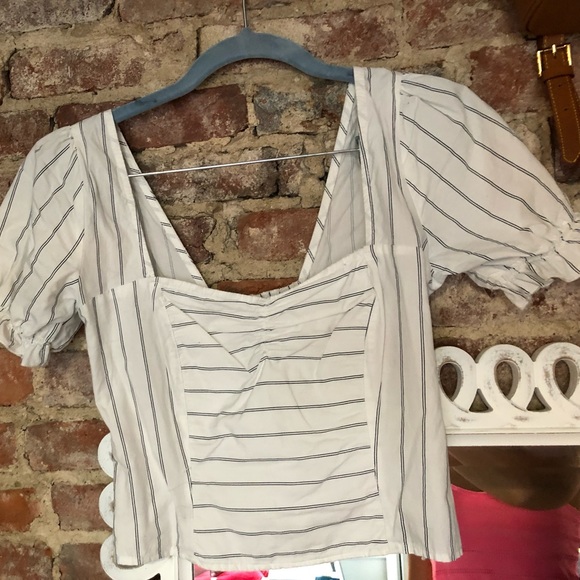 Free People Cropped Puff-Sleeve Top - Picture 2 of 2